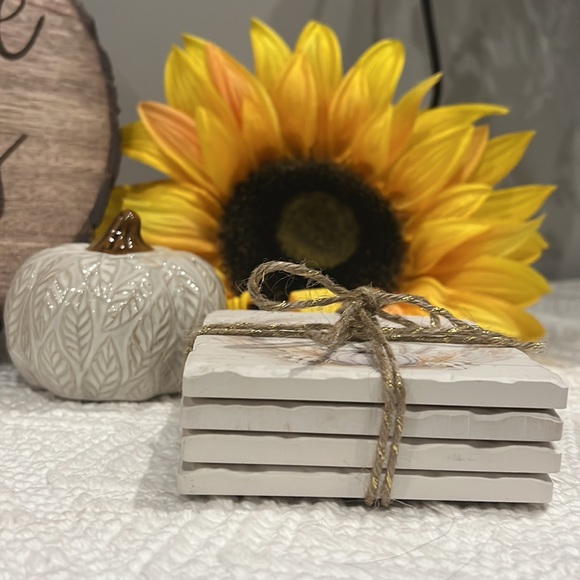 Pumpkin Fall Drink Coasters “Gather Together” fall decor - Picture 5 of 8